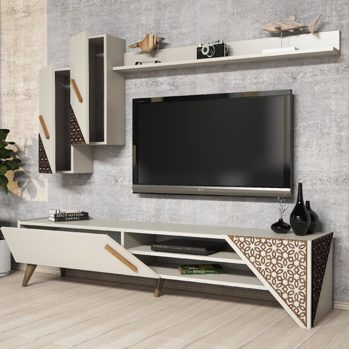 Hanah Home Beril - Mueble de TV Crema Hanah Home Beril - Mueble de TV Crema